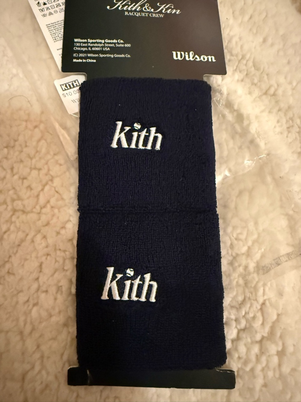 Wilson X kith Black Terry Cloth Tennis Wristbands Embroidered New Deadstock